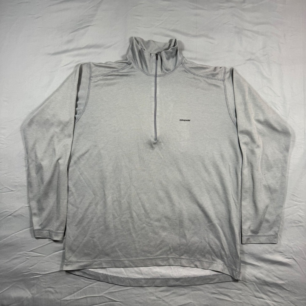 Patagonia Capilene Midweight Quarter Zip Pullover Mens L Grey Gorpcore Outdoor